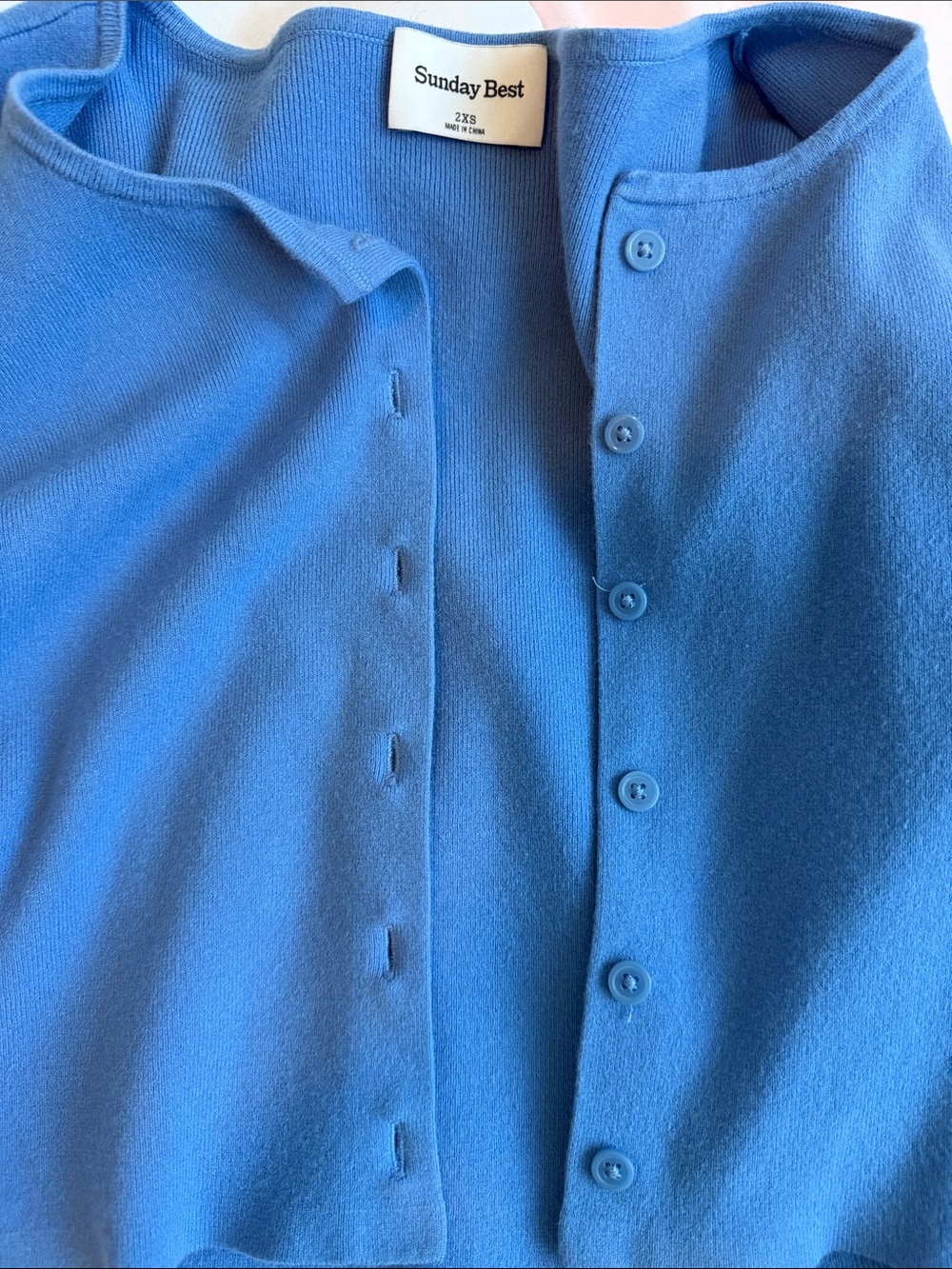 Aritzia Sky Blue Izzy Cropped Long-Sleeve Cardigan - Picture 5 of 5